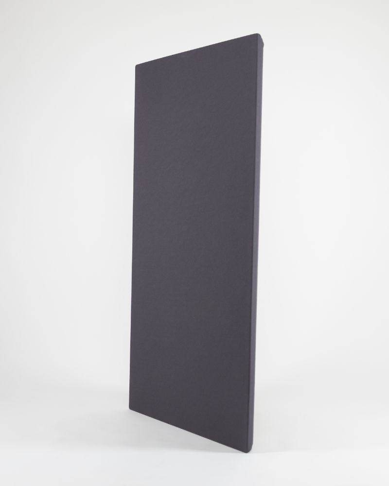 Front of 2x4 WAVEPro panel angled with charcoal color fabric